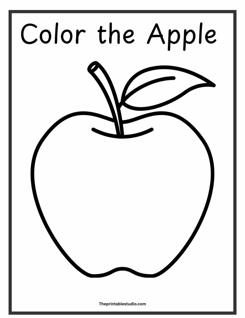 Simple fruit coloring book for toddlers.