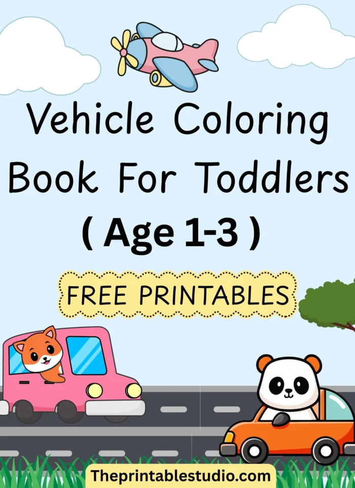 Vehicle coloring book for toddlers