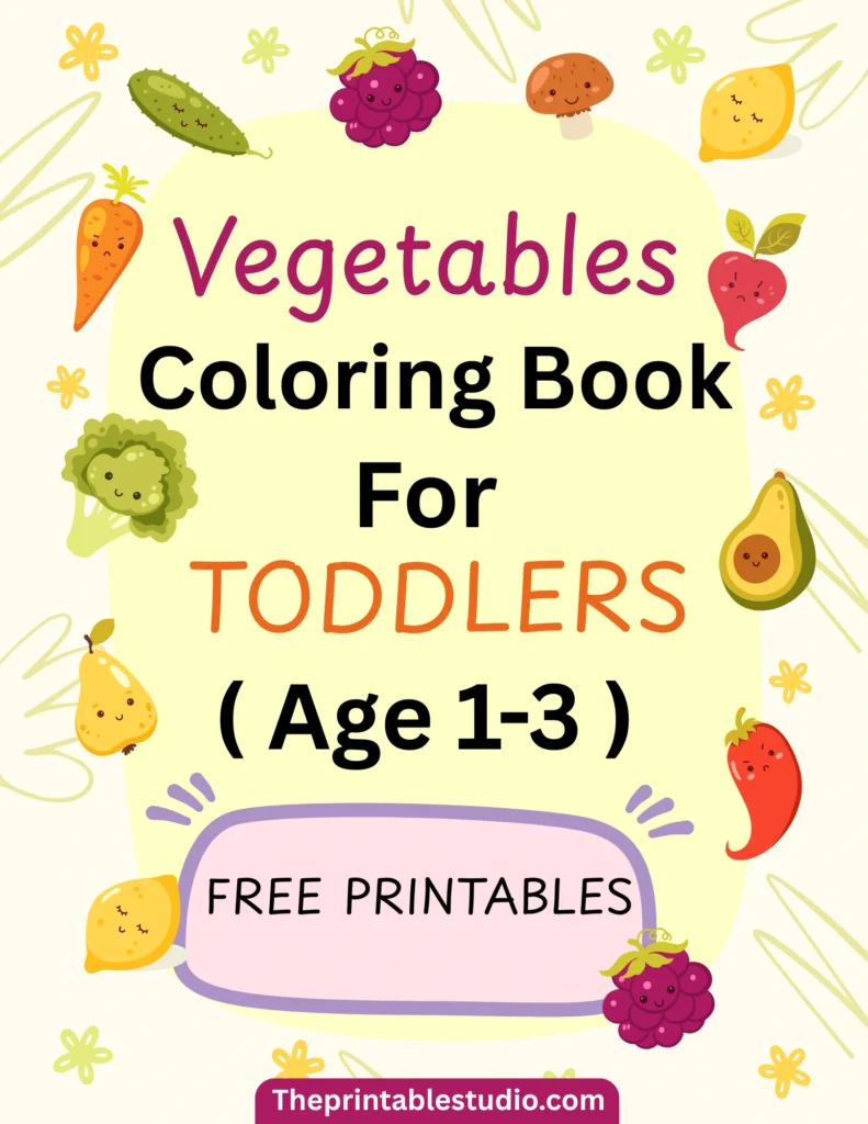 free vegetables coloring book for toddlers 