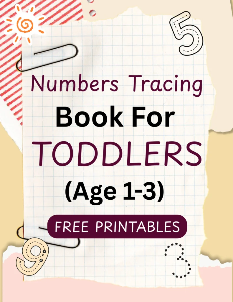 Simple numbers tracing book for toddlers