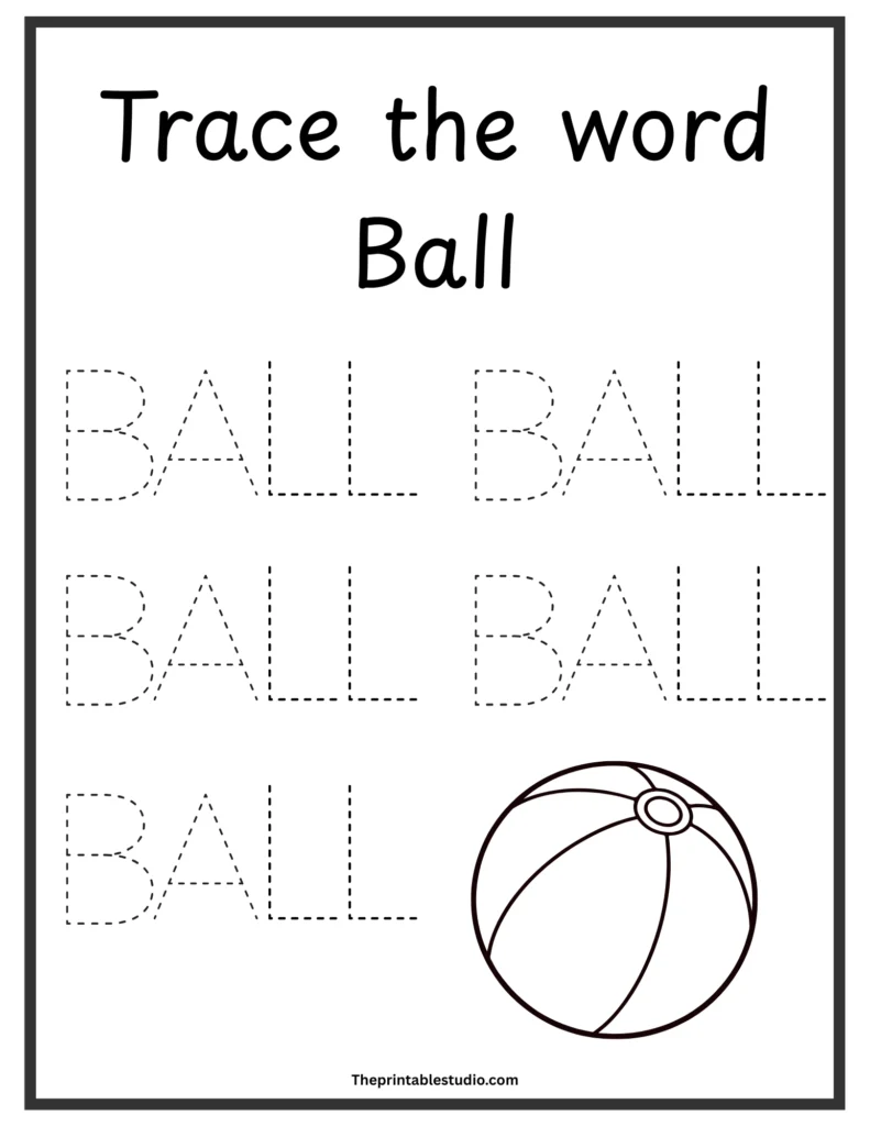 Free beginner words tracing book for toddlers.