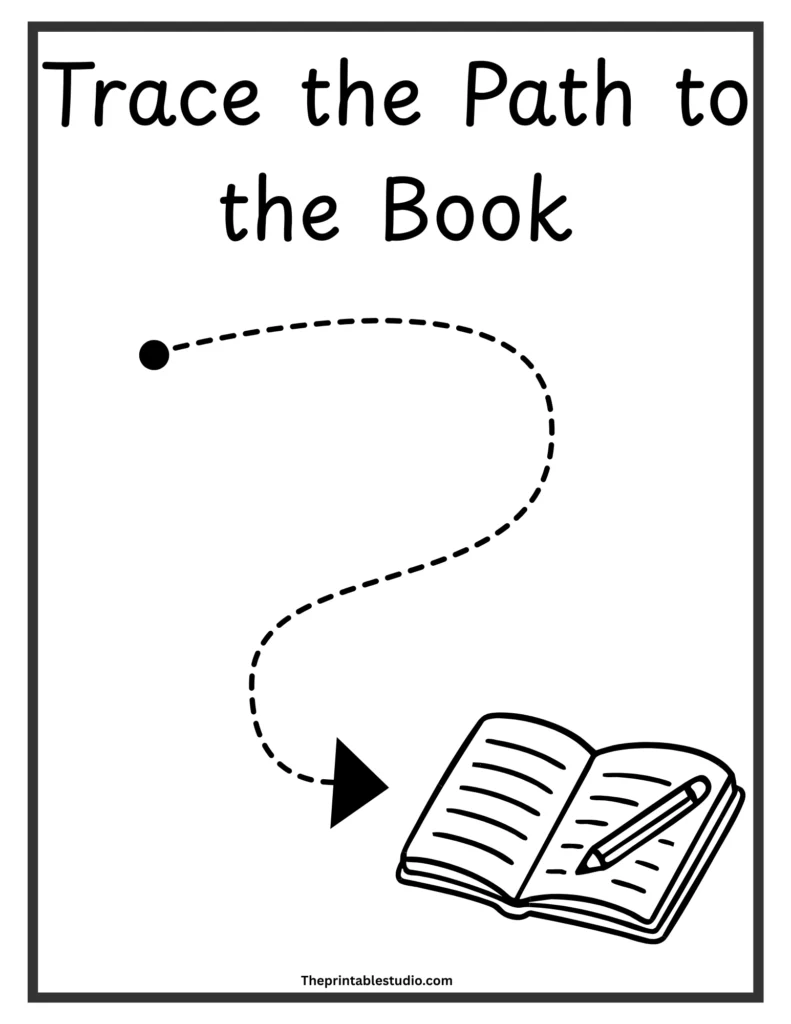 free objects paths tracing book for toddlers.