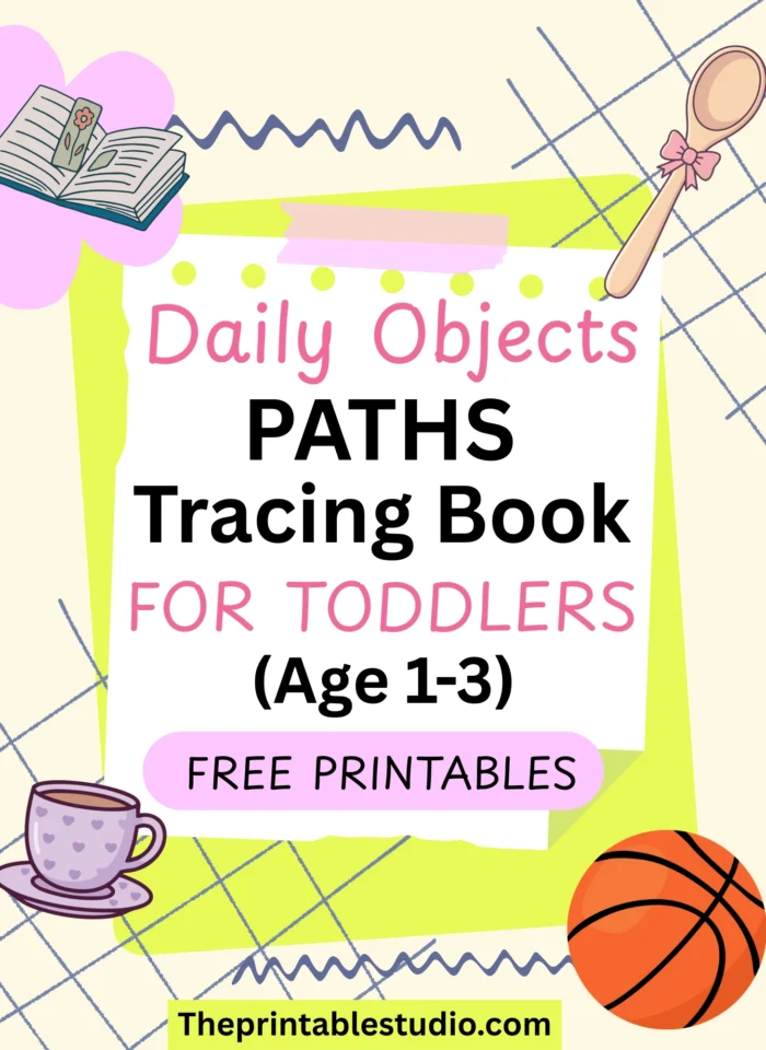 Daily object paths tracing book for toddlers