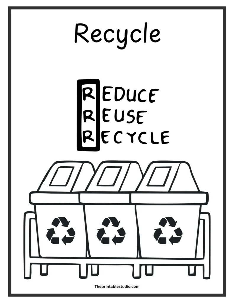 Simple Earth day coloring book for toddlers free printable pages.