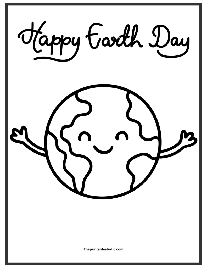 Free Earth day coloring book for toddlers.