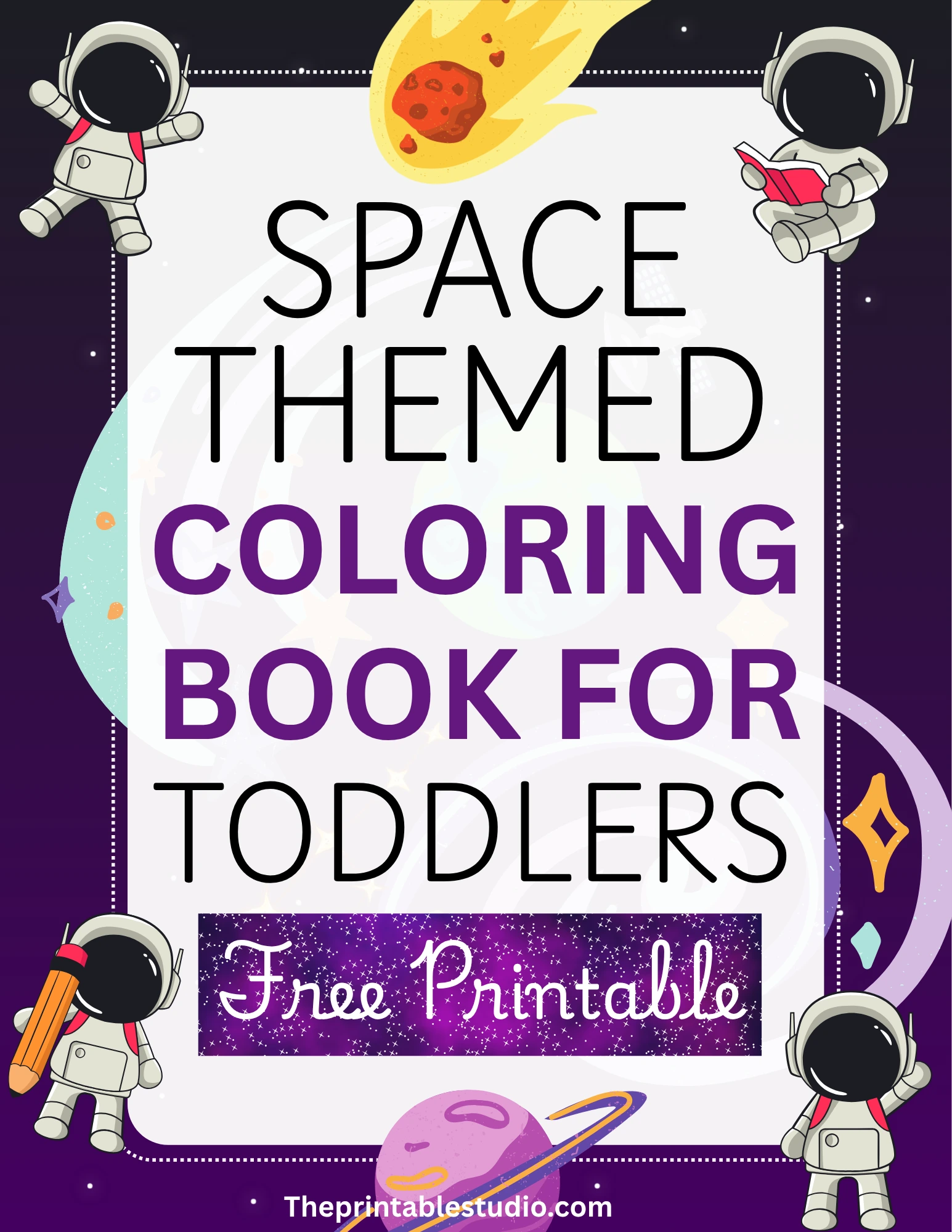 Fun Coloring Space Easy Space Coloring Book for Toddlers (Free Download ...