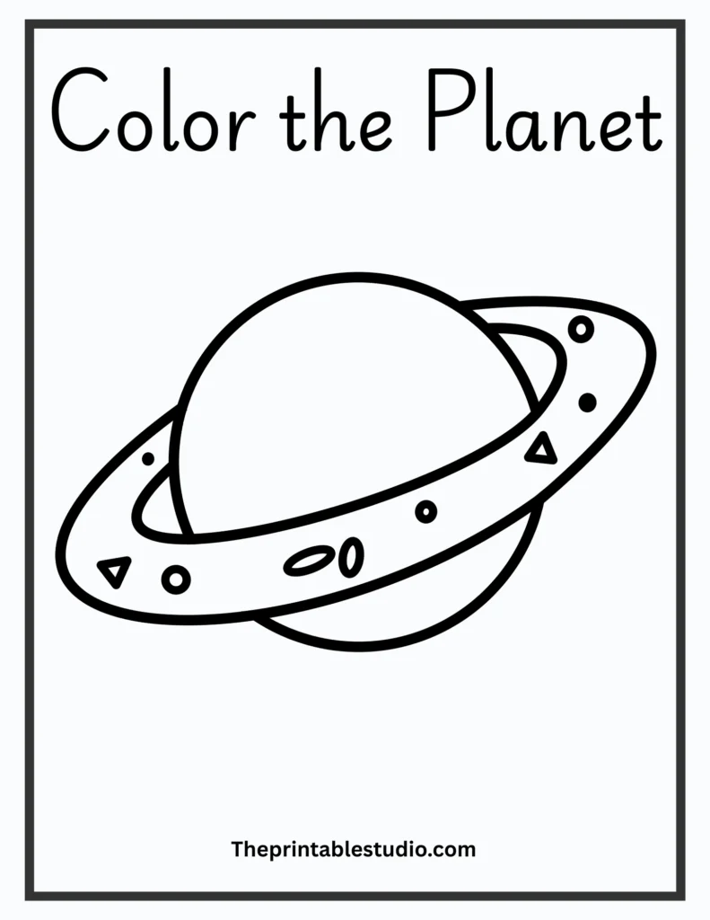 Space coloring book for toddlers.