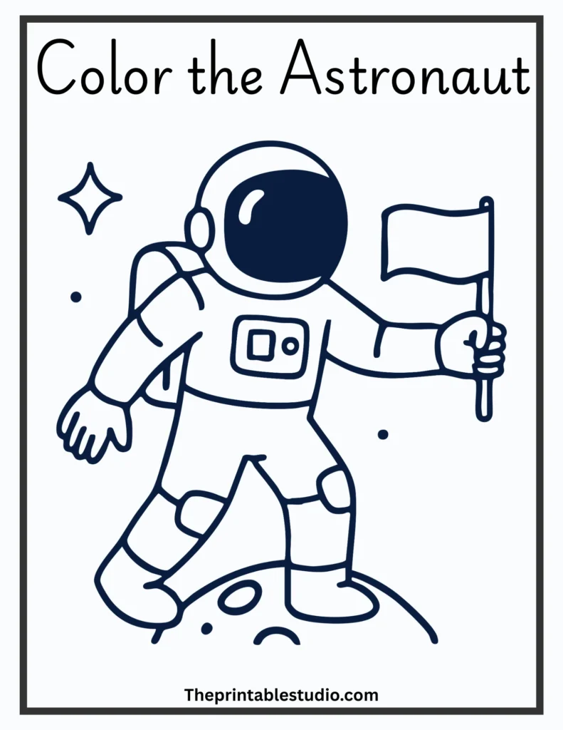 Simple space themed coloring book for toddlers.