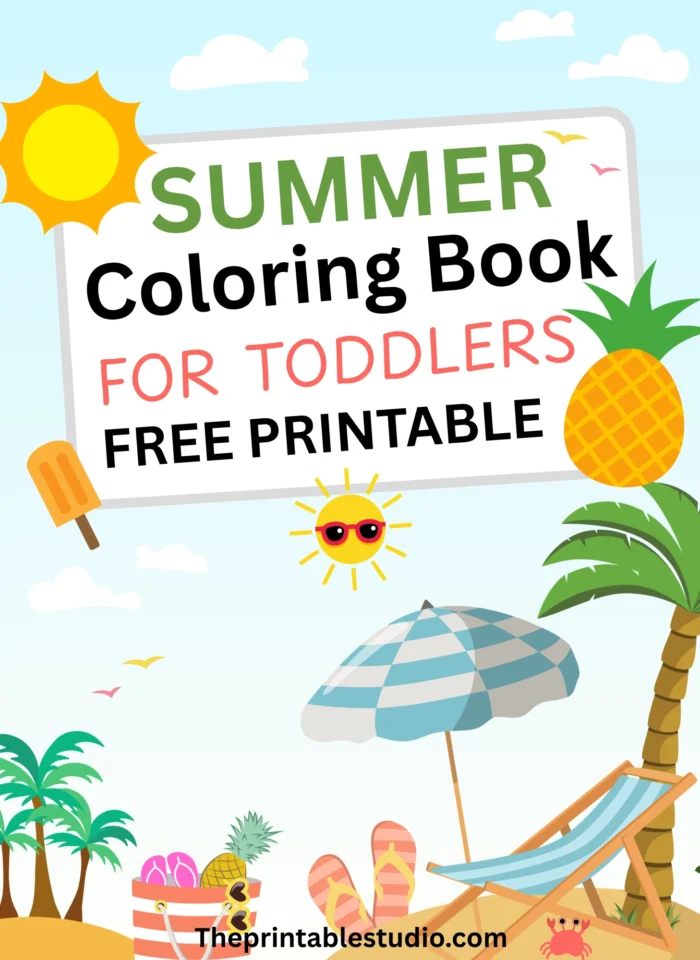 Summer coloring book for toddlers