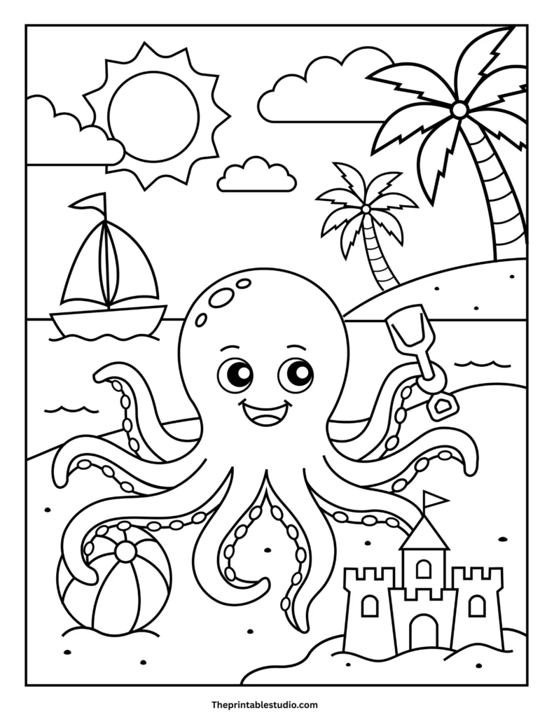 Free summer coloring book for toddlers.