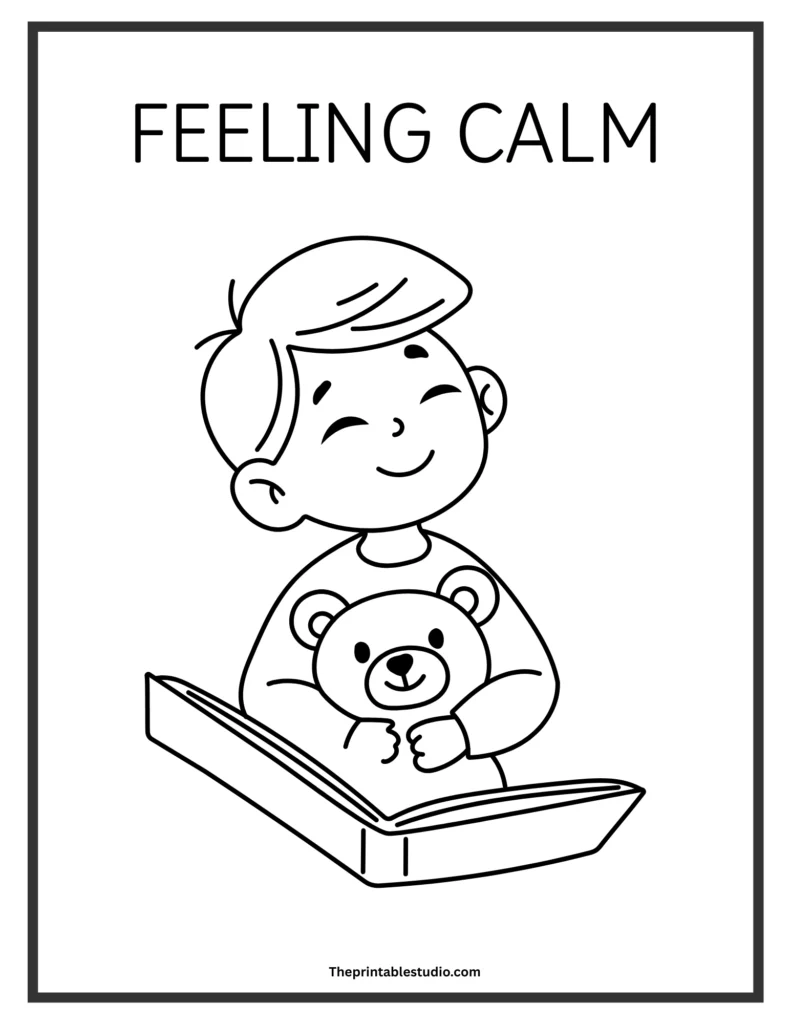 Feelings and emotions coloring book for toddlers.