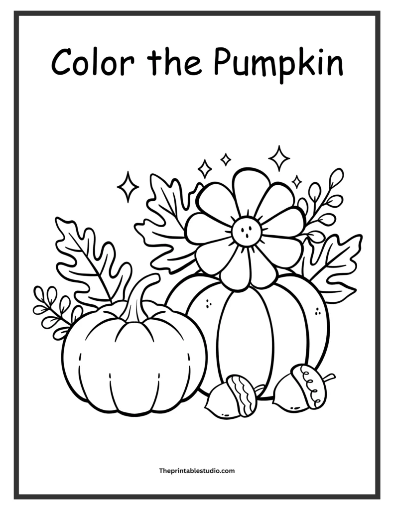 Harvest season coloring book for toddlers.