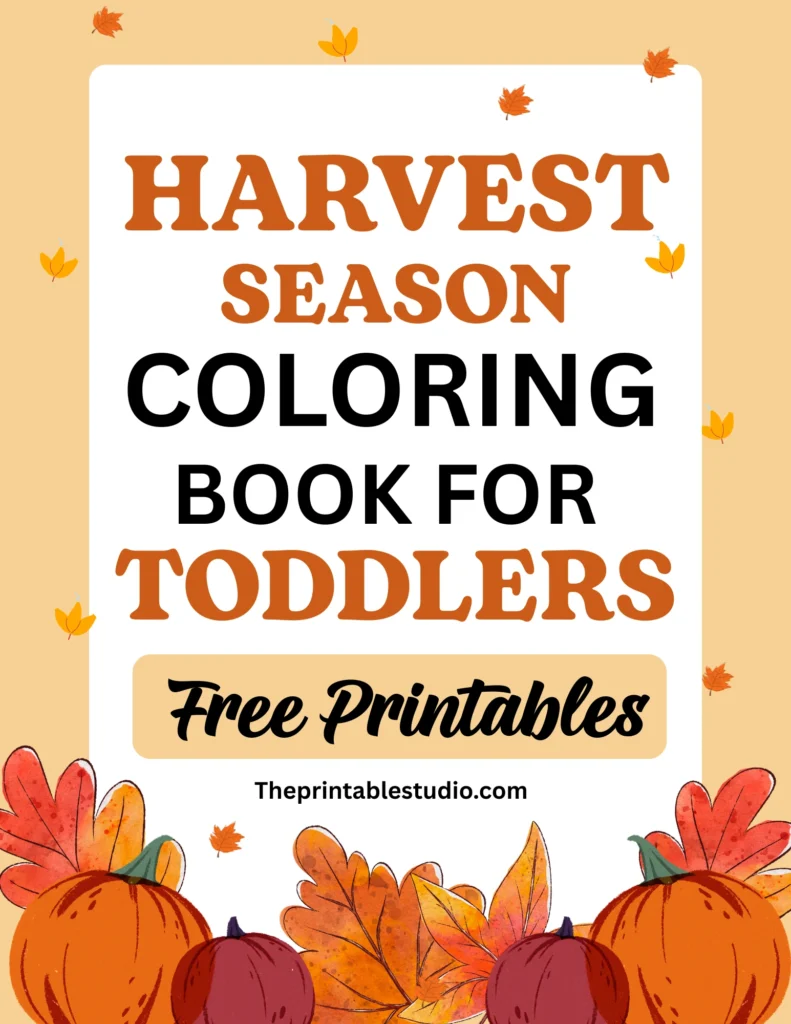 Harvest season coloring book for toddlers.