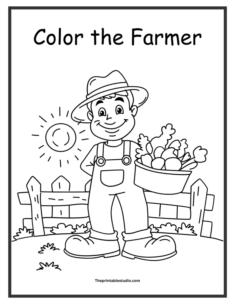 Harvest coloring pages for toddlers.