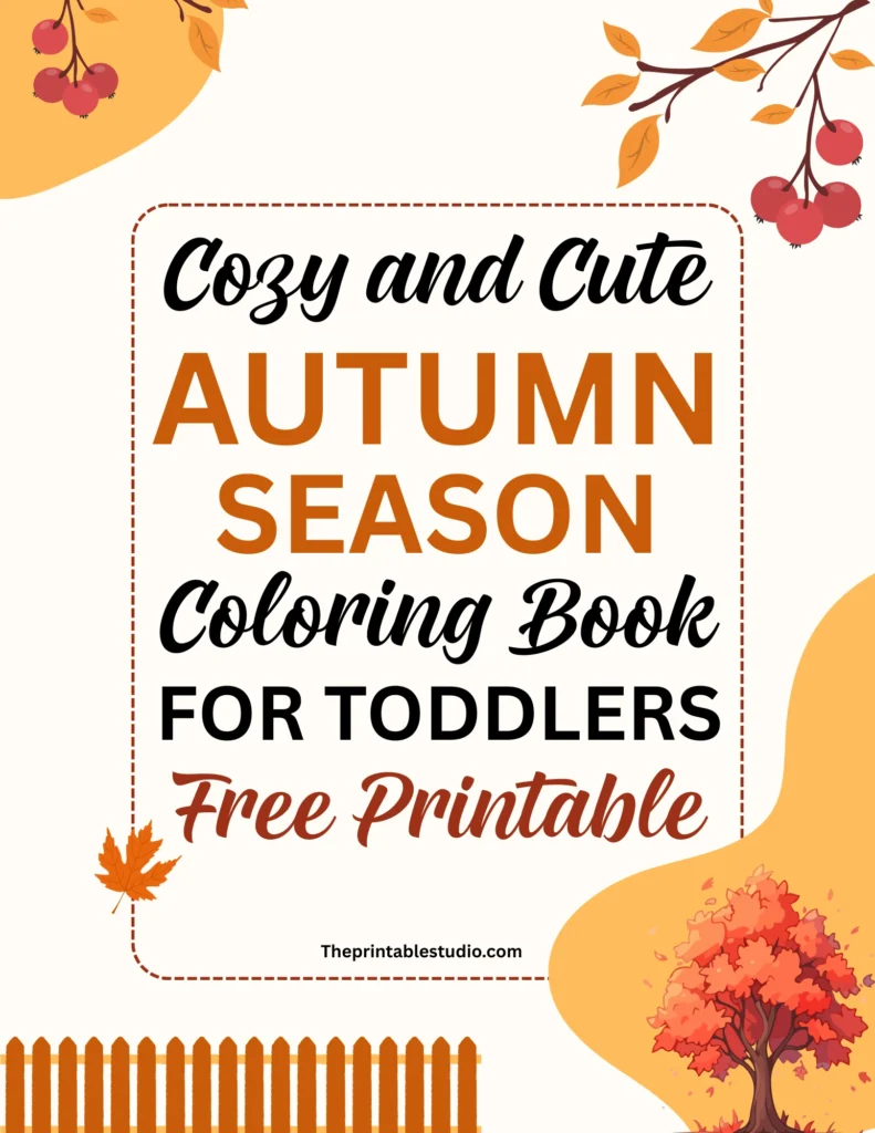 Autumn season coloring book for toddlers.