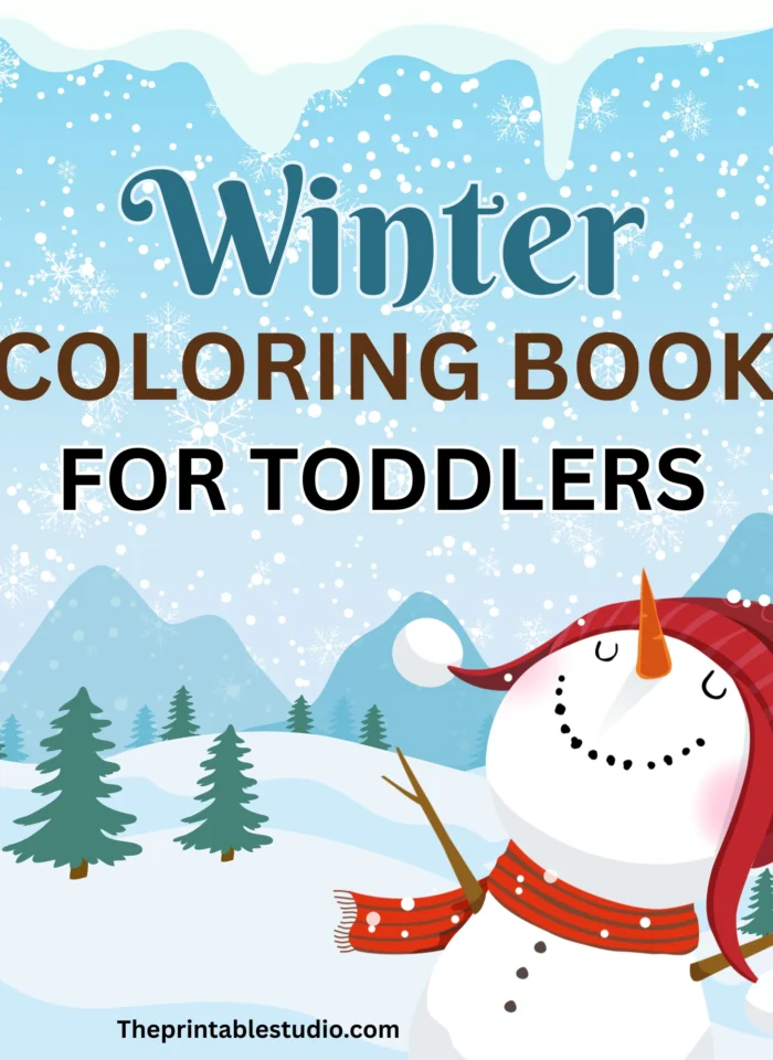 Winter coloring book for toddlers